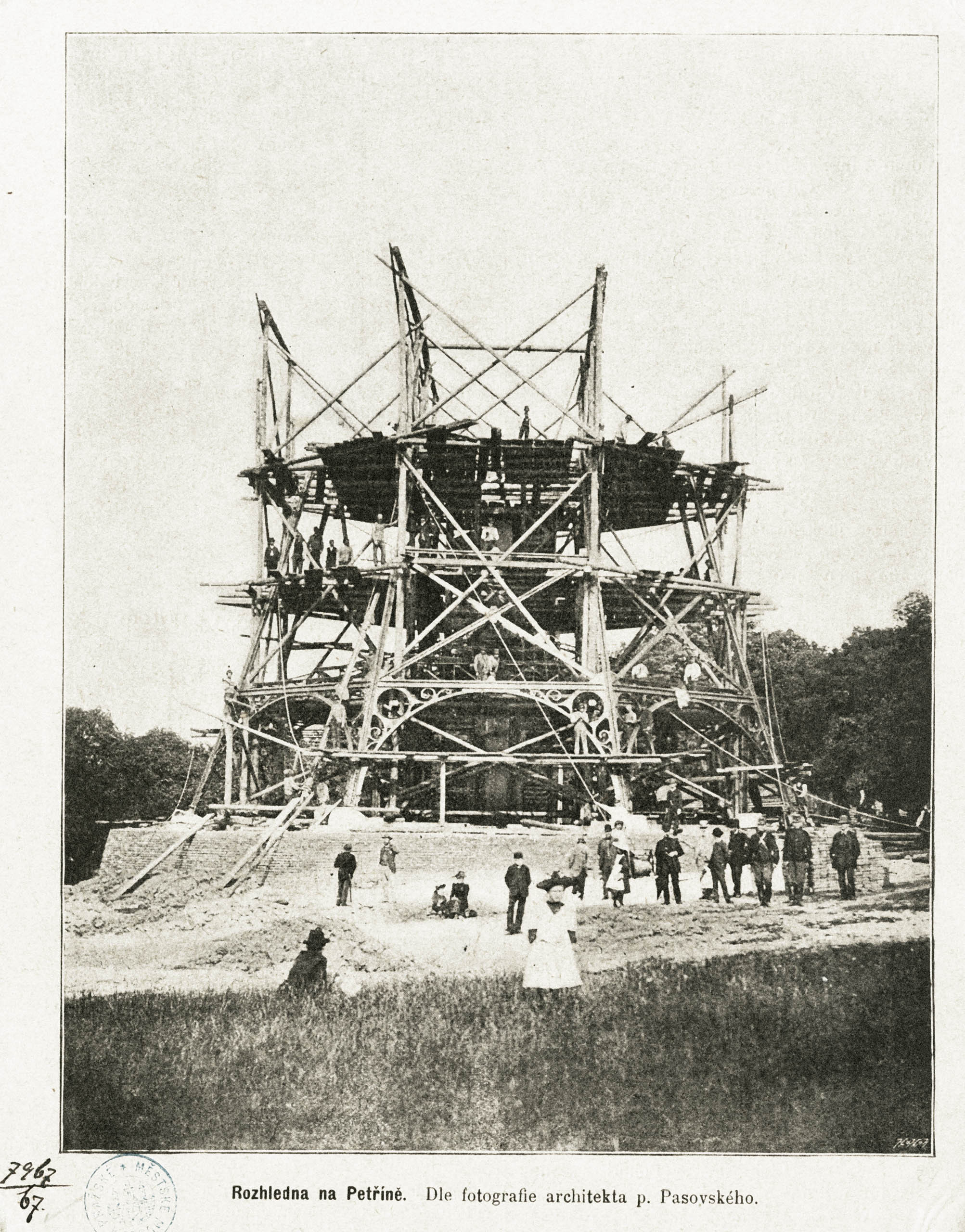 Photo: Construction of the Petřín Tower, credit: Muzeum hl. m. Prahy (The Museum of Prague)

