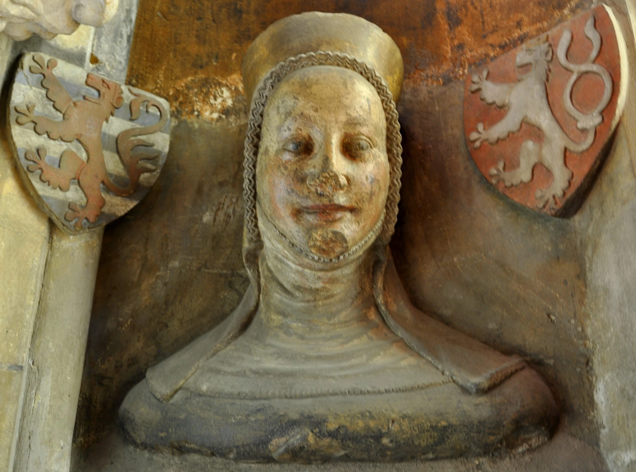 Bust of Elisabeth of Bohemia in the triforium of St. Vitus Cathedral.