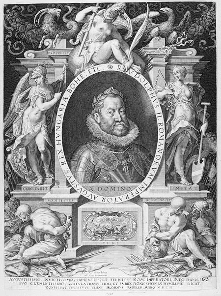 Aegidius Sadeler, nach Hans von Aachen, Porträt von Kaiser Rudolf II. mit dem Orden vom Goldenen Vlies, 1603, Museum für dekorative Kunst in Prag