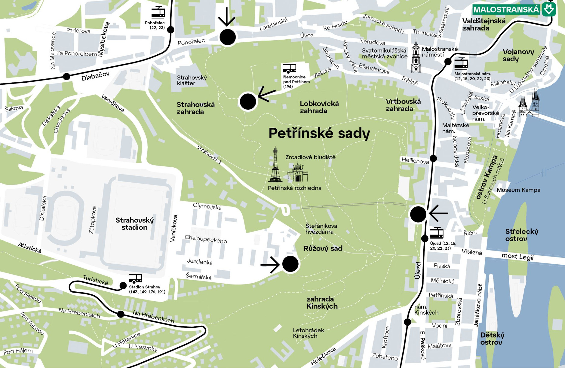Petřín — Mapa