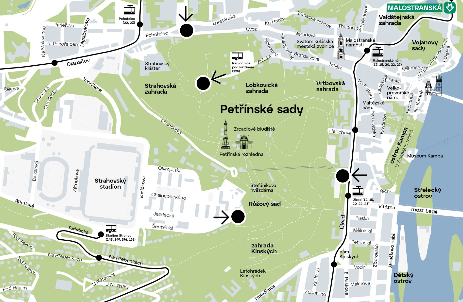 Petřín — Mapa