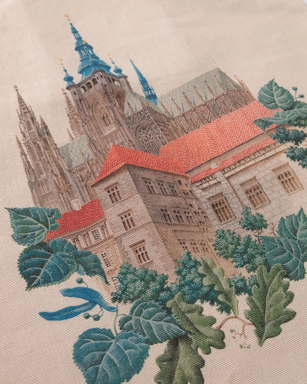 Prague Landmarks Tote Bag — Prague Castle, detail