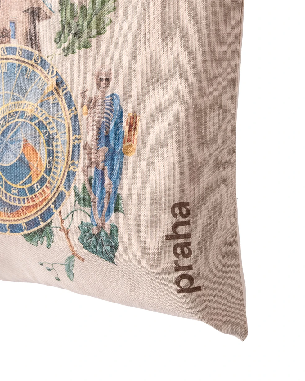 Prague Landmarks Tote Bag — Astronomical Clock, detail