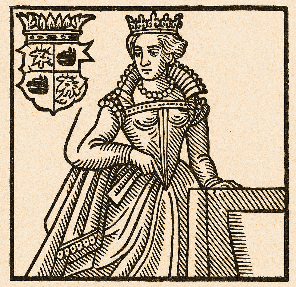 Johana z Rožmitálu, kresba dle originálu B. paprocki, 1593