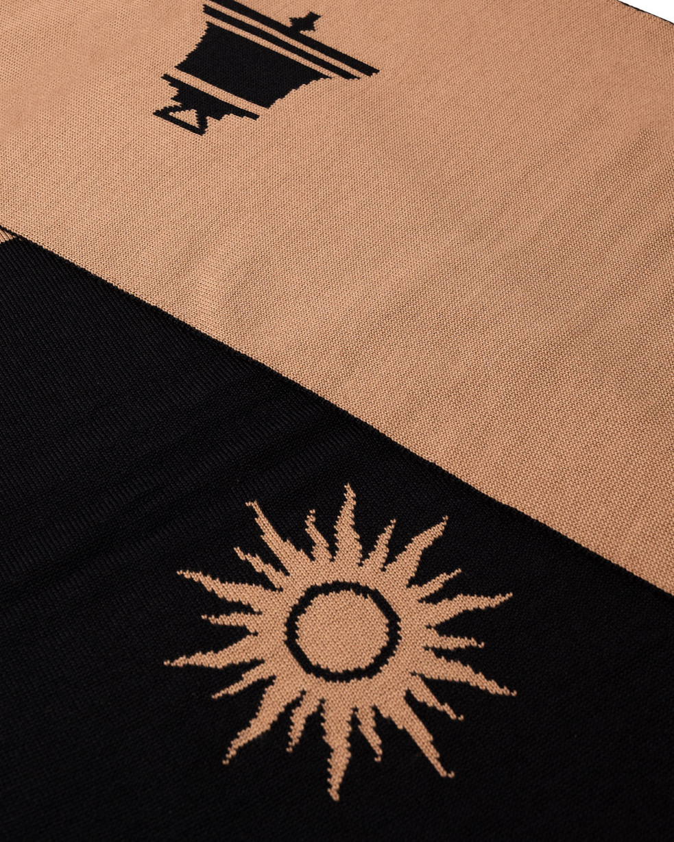 Tower Symbols Merino Scarf — detail