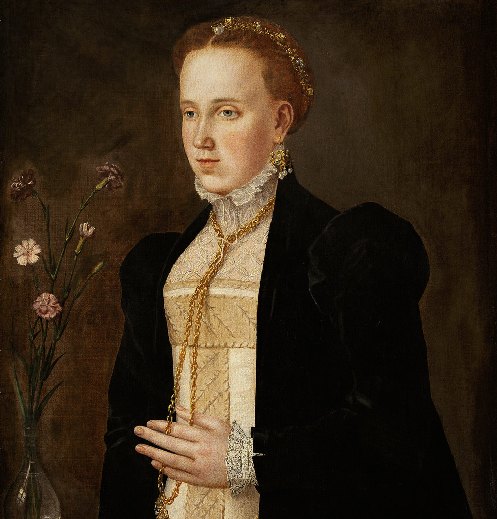 Portrét Filipíny Welserové z Cimburka, autorství neznámé, 1527-1580