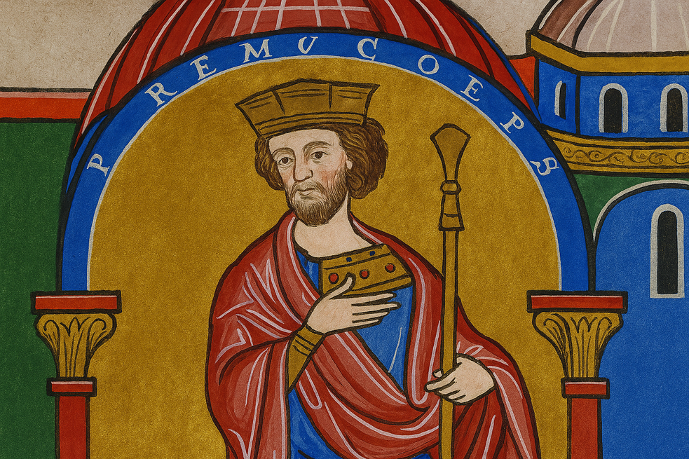 Vyobrazení krále Přemysla Otakara I. v tzv. Lantkraběcím žaltáři